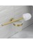 Sabunluk Stili Banyo Donanım Seti Fırçalanmış Altın Tuvalet Fırçası Tutucu Bornoz Askısı Kağıt Tutucu Sabunluk Tutucu Duvara Montaj Banyo Aksesuarları (Yurt Dışından) 2