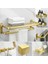 Kare Sepet Stili Banyo Aksesuarları Seti Fırçalanmış Altın Tuvalet Fırçası Tutucu, Köşe Raf Kağıt Tutucu, Havluluk Alüminyum Banyo Donanım Seti (Yurt Dışından) 3