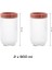 Ribbed 2'li Cam Kavanoz Saklama Kabı 900 ml 1