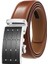 3.5 cm Genişlik Yüksek Kaliteli Inek Hakiki Deri Kemer Erkekler Için Iş Metal Otomatik Toka Cırcır Koyu Kahverengi Erkek Kemerleri G183 (Yurt Dışından) 4