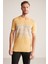 Keten Pamuk Karışım Etnik Desenli Sarı Triko T-Shirt 4