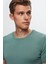 Slim Fit Mint Düz Örgü Rayon Örme T-Shirt 0EF069421003M 2