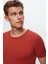 Slim Fit Kiremit Düz Örgü Rayon Örme T-Shirt 0EF069421003M 2