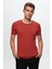 Slim Fit Kiremit Düz Örgü Rayon Örme T-Shirt 0EF069421003M 3
