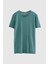 Slim Fit Mint Düz Örgü Rayon Örme T-Shirt 0EF069421003M 5