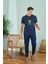 Erkek Kısa Kol Lacivert Pijama Takım C9T7N49 2