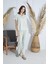 Kadın Kısa Kol Önden Düğmeli Su Yeşili Pijama Takım C6T2N951 3