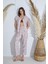 Kadın Kısa Kol Önden Düğmeli Pudra Pijama Takım C1T2N951 1