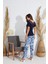 Kadın Dantelli Kısa Kol Lacivert Pijama Takım C1T5N551 4