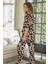Kadın Uzun Kol Önden Düğmeli Leopar Pijama Takım C7T0N112 3