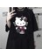Anime Gothic Hello Kitty Siyah (Unisex) T-Shirt 1