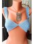 Askılı Mavi Renk Özel Tasarım Bikini Üstü 3
