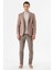 Vizon Desenli Mono Yaka Astarlı Çift Yırtmaç 6 Drop Slim Fit Dar Kesim Klasik Ceket 1002240150 4