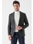 Koyu Yeşil Desenli Mono Yaka Astarlı Çift Yırtmaç 6 Drop Slim Fit Dar Kesim Klasik Ceket 1002235132 1