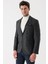 Koyu Yeşil Desenli Mono Yaka Astarlı Çift Yırtmaç 6 Drop Slim Fit Dar Kesim Klasik Ceket 1002235132 2