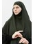 Hazır Pratik Şifon Üç Katlı Peçeli Üçgen Hac Umre Şalı Sufle Hijab Nikap - Haki 4