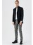 Siyah Kaşe Mono Yaka Kapitoneli Astar Slim Fit Dar Kesim Klasik Kaban 1008235167 4
