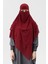 Hazır Pratik Şifon Üç Katlı Peçeli Üçgen Hac Umre Şalı Sufle Hijab Nikap - Bordo 1