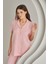 Pembe Muslin Önden Düğmeli Pijama Takımı 2