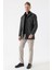 Koyu Antrasit Kaşe Bebe Yaka Desenli Astarlı Slim Fit Dar Kesim Klasik Kaban 1008235156 3