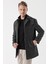 Koyu Antrasit Kaşe Bebe Yaka Desenli Astarlı Slim Fit Dar Kesim Klasik Kaban 1008235156 5