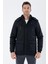 Siyah Kapüşonlu Pamuklu Astarlı Comfort Fit Rahat Kesim Casual Kaban 1008235169 4