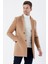 Taba Kaşe Mono Yaka Kapitoneli Astar Slim Fit Dar Kesim Klasik Kaban 1008235171 1