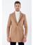Taba Kaşe Mono Yaka Kapitoneli Astar Slim Fit Dar Kesim Klasik Kaban 1008235171 2