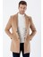 Taba Kaşe Mono Yaka Kapitoneli Astar Slim Fit Dar Kesim Klasik Kaban 1008235171 3