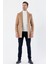 Taba Kaşe Mono Yaka Kapitoneli Astar Slim Fit Dar Kesim Klasik Kaban 1008235171 4