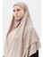 Hazır Pratik Şifon Üç Katlı Peçeli Üçgen Hac Umre Şalı Sufle Hijab Nikap - Kum Beji 2
