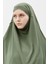 Hazır Pratik Şifon Üç Katlı Peçeli Üçgen Hac Umre Şalı Sufle Hijab Nikap - Fıstık Yeşili 3