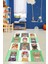 Dijital Baskılı Kaymaz Yıkanabilir Renkli Kedi Desenli Çocuk Odası Halısı, Çocuk-11-Yeşil, 2