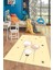 Dijital Baskılı Kaymaz Yıkanabilir Balon Yıldız Desenli Çocuk Odası Halısı, Çocuk-24-Krem, 2