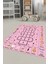 Sek Sek Desen Ingilizce Öğretici Eğitici Çocuk Odası Oyun Halısı, Çocuk-36-Pembe, 4