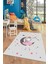 Kaymaz Taban Yıkanabilir Ayda Oturan Prenses Desenli Çocuk Odası Halısı, Çocuk-13-Gri, 4