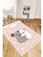 Dijital Baskılı Kaymaz Yıkanabilir Kuala Desenli Çocuk Odası Halısı, Çocuk-22-Pembe, 5