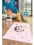 Kaymaz Taban Yıkanabilir Ayda Oturan Prenses Desenli Çocuk Odası Halısı, Çocuk-13-Pembe, 4