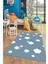 Dijital Baskılı Kaymaz Yıkanabilir Bulut Desenli Çocuk Odası Halısı, Çocuk-08-Mavi, 5