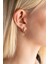 925 Ayar Gümüş Rose Mistik Topaz Taşlı 12 mm Kalpli Küpe 5