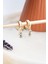 925 Ayar Gümüş Gold Mistik Topaz Taşlı 12 mm Kedi Küpe 5