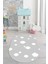 Dijital Baskılı Kaymaz Yıkanabilir Bulut Desenli Oval Çocuk Odası Halısı, O-Çocuk-08-Gri, 2