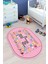Ingilizce Harf ve Hayvan Temalı Eğitici Oval Çocuk Odası Oyun Halısı, O-Çocuk-44-Pembe, 3