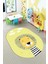 Dijital Baskılı Kaymaz Yıkanabilir Zürafa Desenli Oval Çocuk Odası Halısı, O-Çocuk-25-Sarı, 1