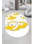 Dijital Baskılı Kaymaz Yıkanabilir Sevimli Ayıcık Desen Oval Çocuk Odası Halısı, O-Çocuk-34-Sarı, 1