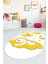 Dijital Baskılı Kaymaz Yıkanabilir Sevimli Ayıcık Desen Oval Çocuk Odası Halısı, O-Çocuk-34-Sarı, 2
