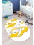 Dijital Baskılı Kaymaz Yıkanabilir Sevimli Ayıcık Desen Oval Çocuk Odası Halısı, O-Çocuk-34-Sarı, 5