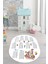 Dijital Kaymaz Yıkanabilir Çarpım Tablosu Desenli Oval Çocuk Odası Halısı, O-Çocuk-05-Beyaz, 3