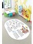 Dijital Kaymaz Yıkanabilir Çarpım Tablosu Desenli Oval Çocuk Odası Halısı, O-Çocuk-05-Beyaz, 4