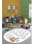 Dijital Kaymaz Yıkanabilir Çarpım Tablosu Desenli Oval Çocuk Odası Halısı, O-Çocuk-05-Beyaz, 5